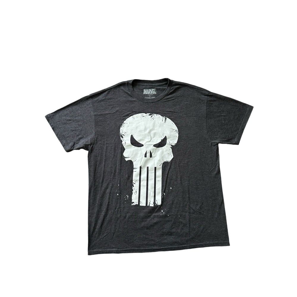 Official Marvel Comics Punisher Skull Logo‎ Men's T Shirt Gray Size Large